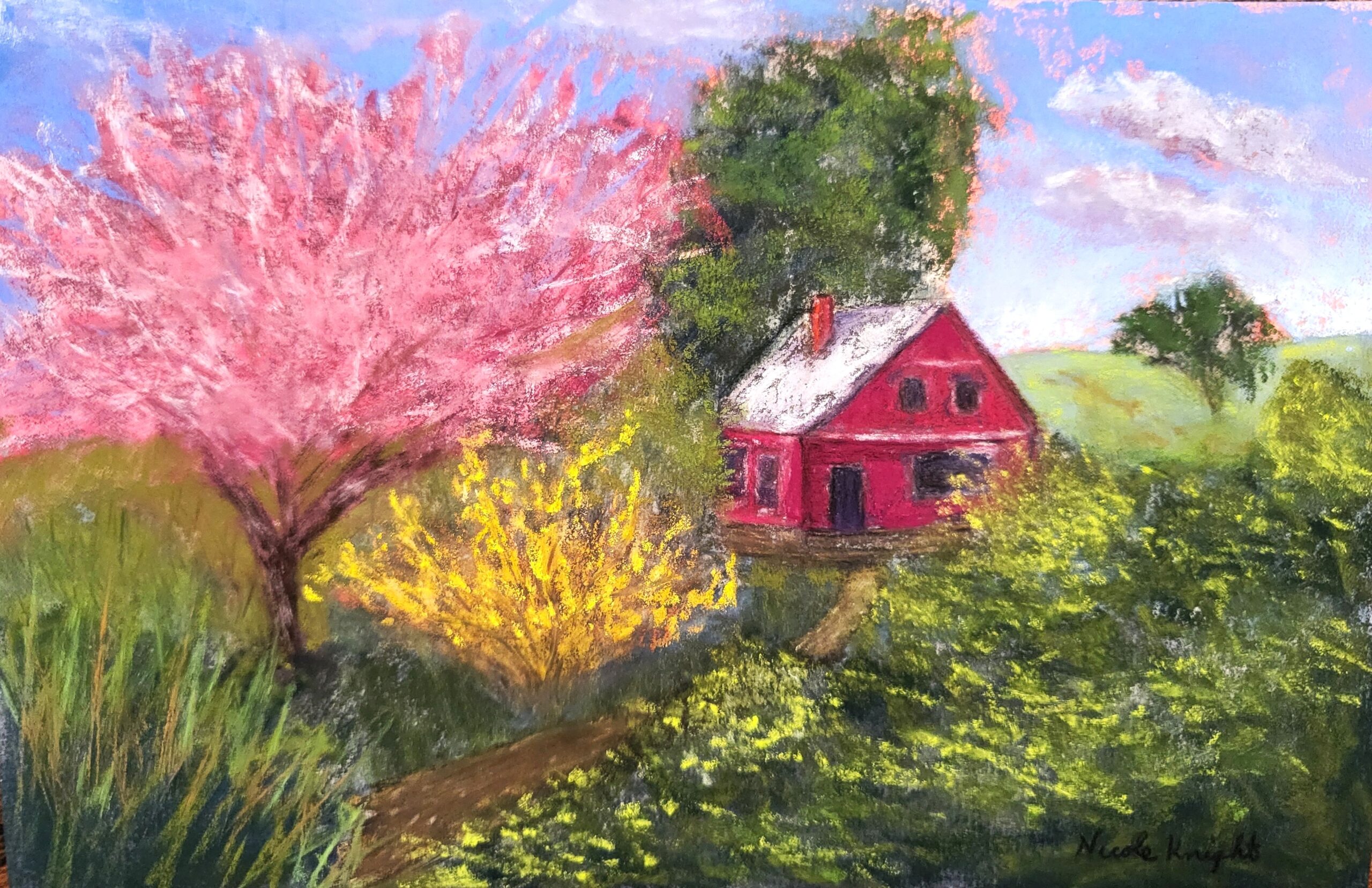 I had a lot of fun (too much?) making the pink tree and forsythia but didn't love the end result.