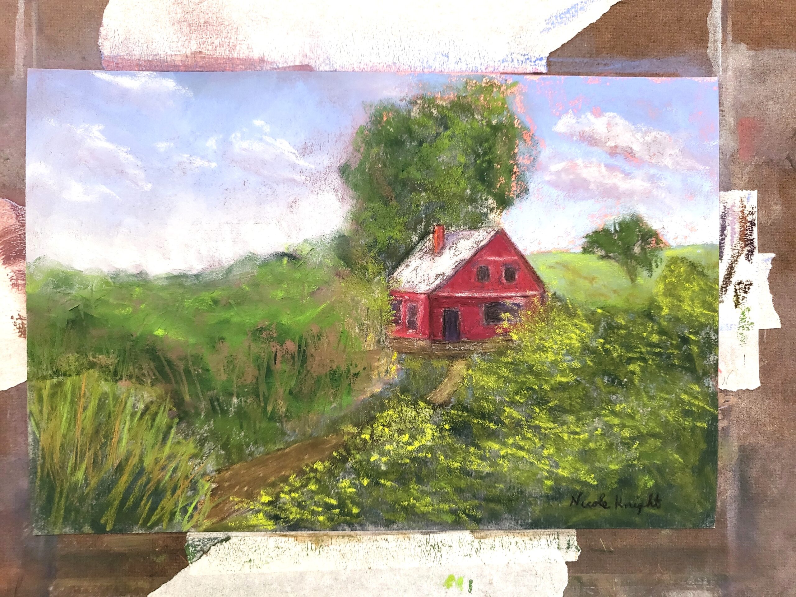 I first added some more sky.